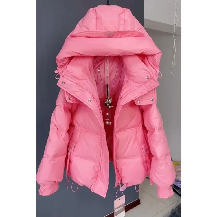 欧货2025年冬季新款网红爆款时尚百搭加厚棉服女短款宽松连帽棉袄