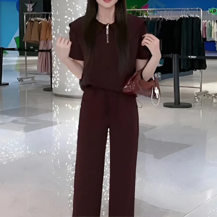 GJ【两件套】2025春季新款修身显瘦套装气质高级感时尚两件套D0479