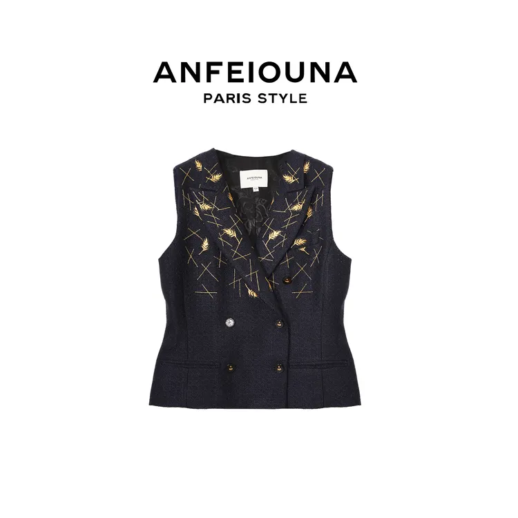 【福金金专属】2025新款月落星河晨锐小香风马甲上衣女士1445