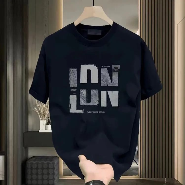 男士短袖 轻薄透气 潮流纯棉时尚夏季圆领印花