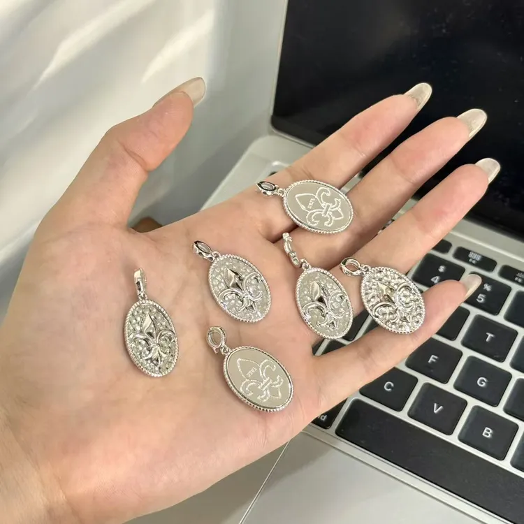 吊坠925银 【莺尾花吊坠】精致气质日韩简约ins风时尚百搭小众素款