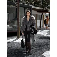 MEINA【森梨漫野】秋冬加绒高腰修身显瘦铅笔喇叭高级感黑色休闲裤