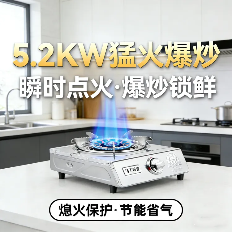 煤气灶家用单灶熄火保护台式猛火节能燃气灶液化气天然气灶具