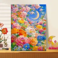 花影月夜|数字油画diy真心遮盖六代颜料填涂色手绘礼物油彩装饰画