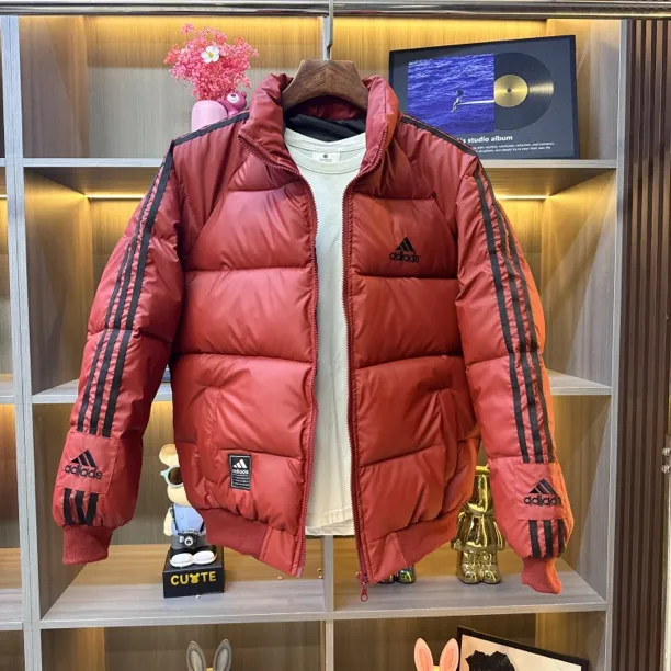 冬季免洗男士立领加厚保暖时尚简约刺绣百搭休闲棉服外套-8883