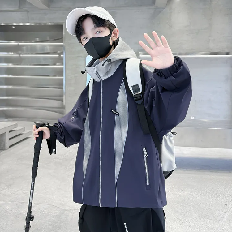 男童秋装外套2025新款中大儿童炸街帅气冲锋衣男孩春秋款休闲风衣