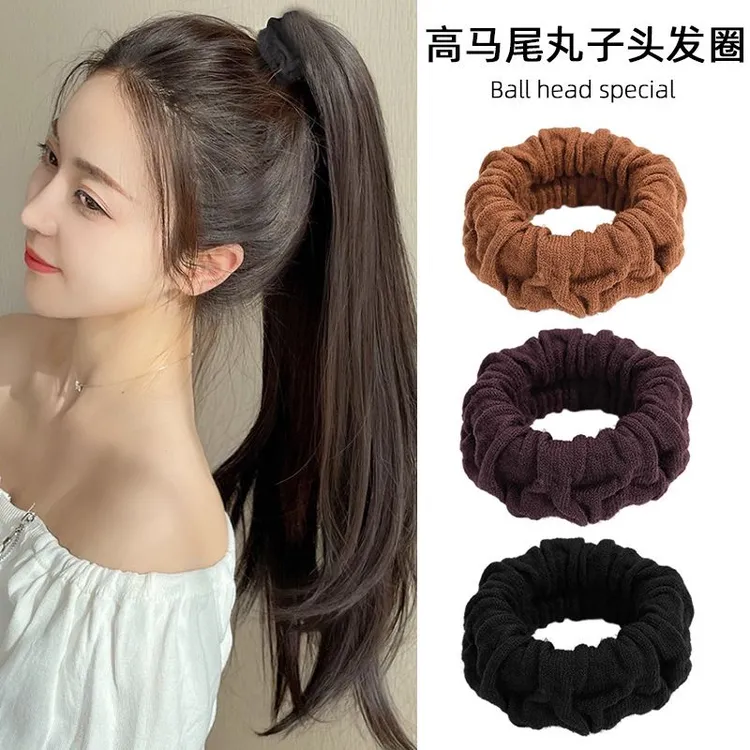 不伤发发圈耐用高马尾丸子头盘发专用基础高弹力扎头发饰头绳皮筋