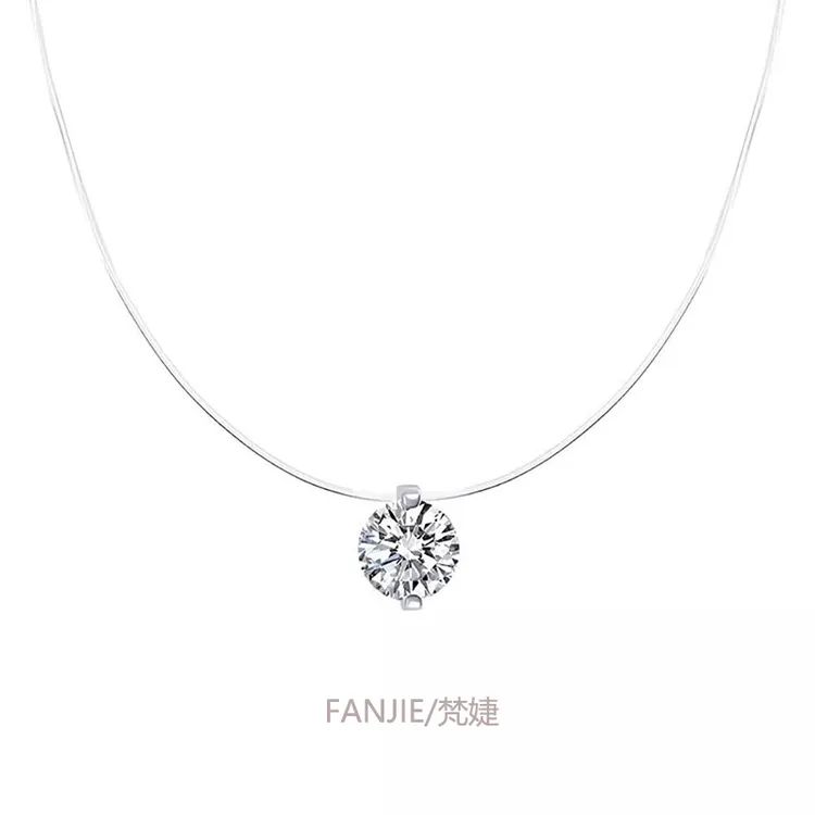 梵婕 钛钢锆石吊坠 坠链均明星同款人鱼之泪恋夏风设计感项链DX