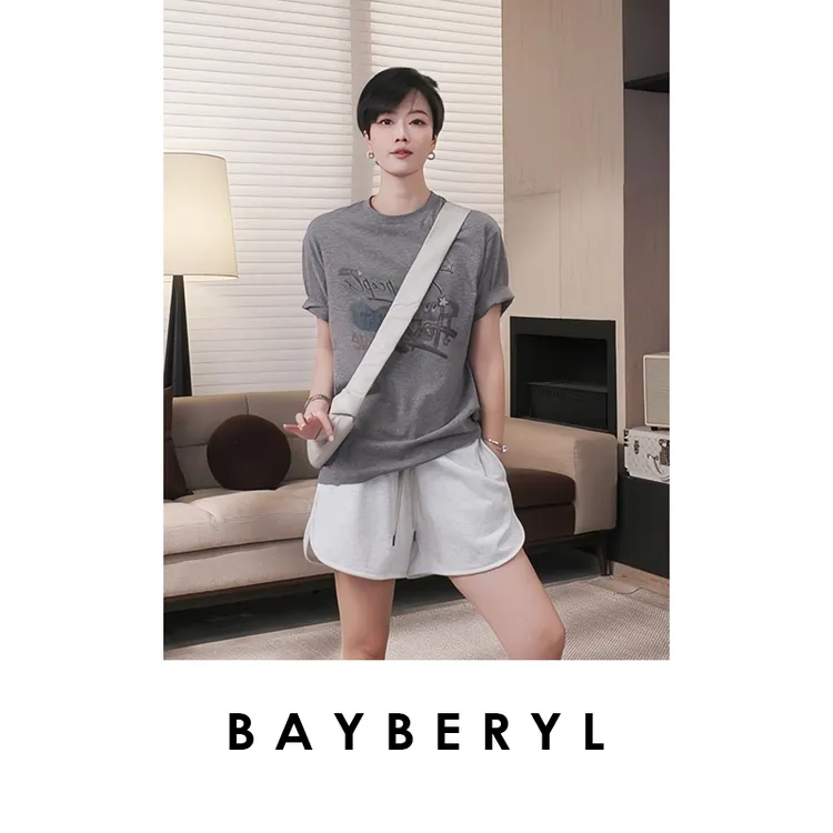 停售-BAYBERYL老贝希望之光*美式印花圆领休闲夏短袖T恤NT5D1524-