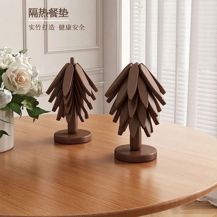 实木隔热垫餐垫防烫垫一棵树家用耐高温桌垫锅垫杯创意楠竹木制用
