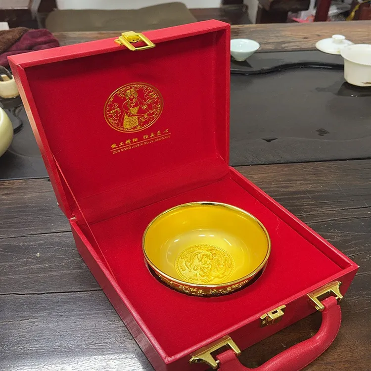 金龙碗金碗奶茶碗镀金碗鎏金碗金龙碗泡茶碗高档手工陶瓷茶具茶杯