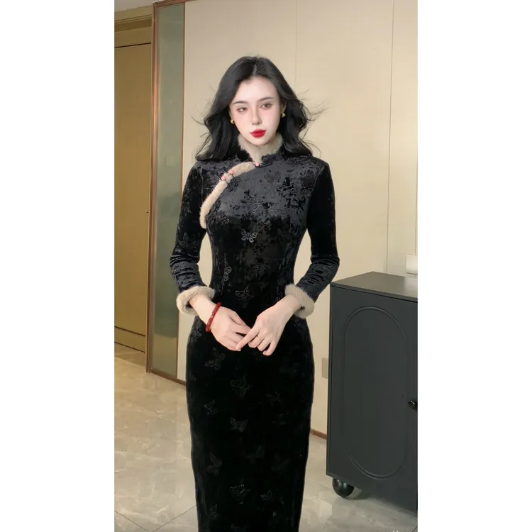 【月澜】玉簪记秋冬新款旗袍国风少女新中式日常显瘦旗袍连衣裙