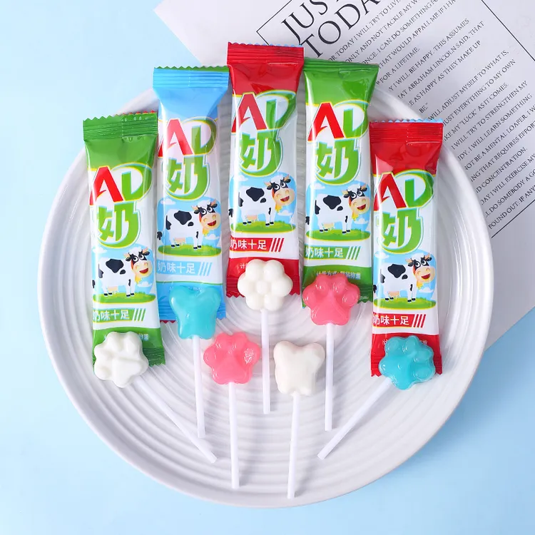 网红AD奶味糖棒棒糖荔枝葡萄白桃味糖混合口味小零食糖果零食