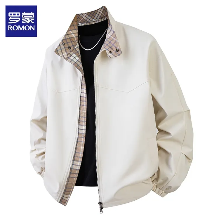 罗蒙男士春秋夹克2025新款美式休闲立领运动痞帅慵懒风外套男装