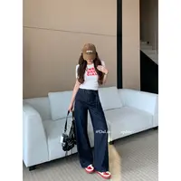 DUOXINIU/多喜牛/DaLin2025四季款阔腿裤女高腰丹宁垂坠感通勤女