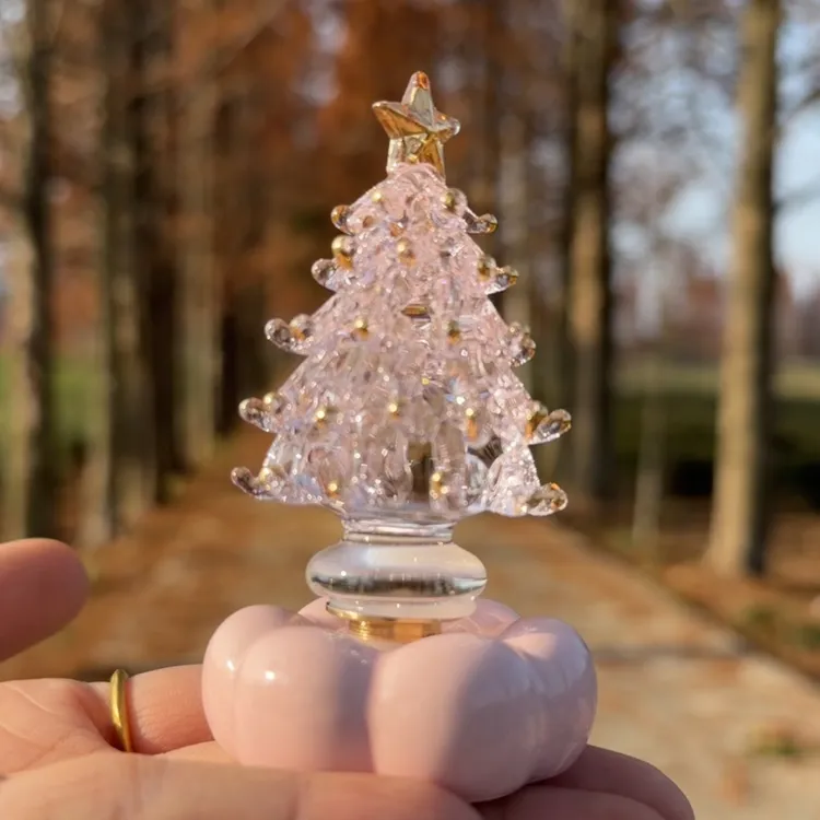 景德镇实心圣诞树陶瓷底座转转可爱解压高颜值桌面圣诞装饰礼品