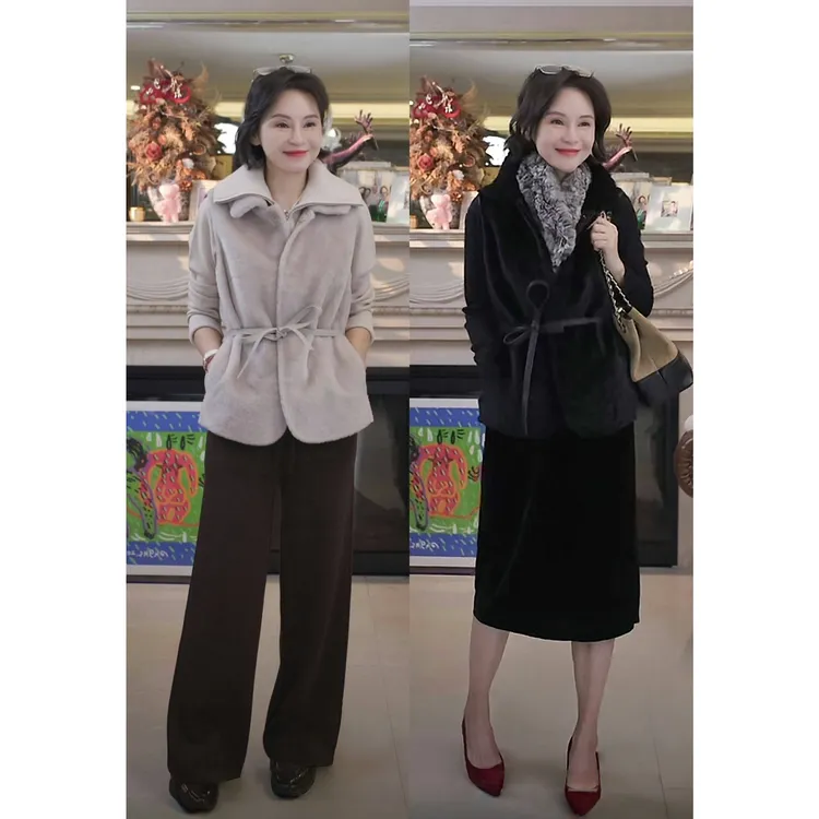 我是摩羯黑标漠色如烟 西班牙进口美丽奴皮毛一体秋冬保暖马甲