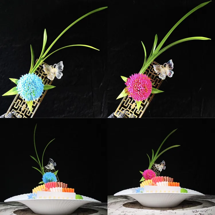 海鲜姿造意境摆盘装饰品点缀蝶恋花简约风手工制作酒店创意餐盘