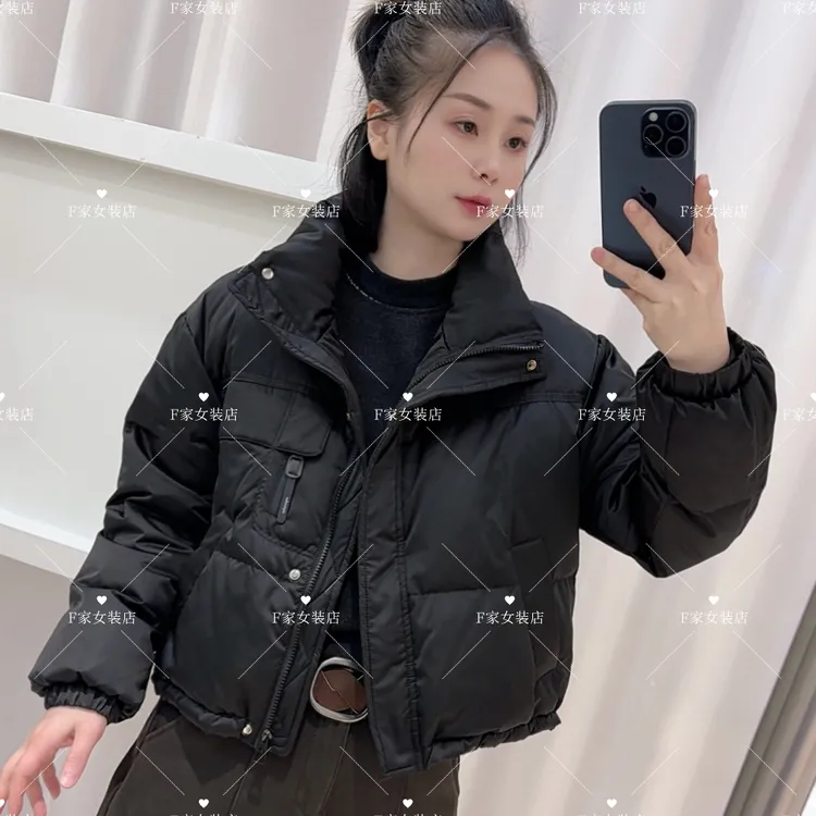 【K633】冬季潮流韩版设计感立领白鸭绒保暖时尚减龄短款女外套