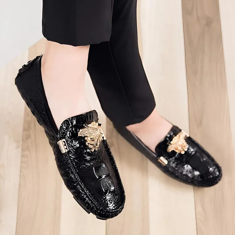 干净感痞帅男鞋秋冬款男士豆豆鞋爆款新款休闲一脚蹬男款鞋子皮鞋