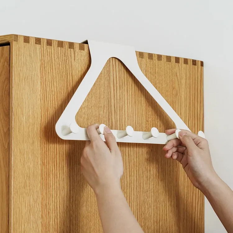衣柜外侧面免打孔挂衣钩挂架柜子侧边直角挂钩三角门后挂钩架子