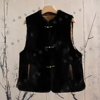 【锦】新中式国风定位花孔雀双面双穿女装马甲K390