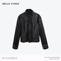 HELLOTANGO《恶灵骑士》秋冬美式潮酷暗黑风多孔设计皮衣外套85973#