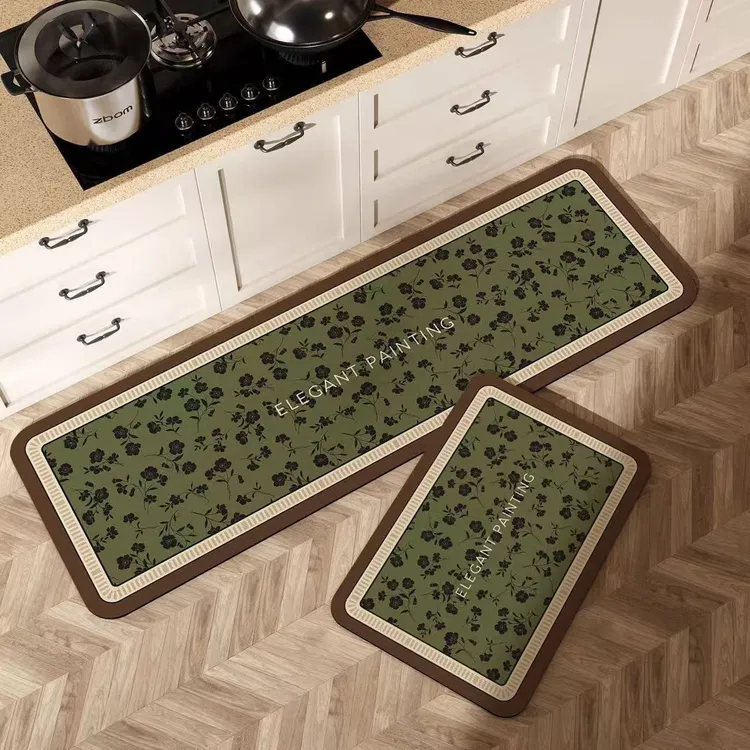 【新疆包邮】长短2条装轻奢风硅藻泥厨房地垫防滑吸水耐脏防摔家