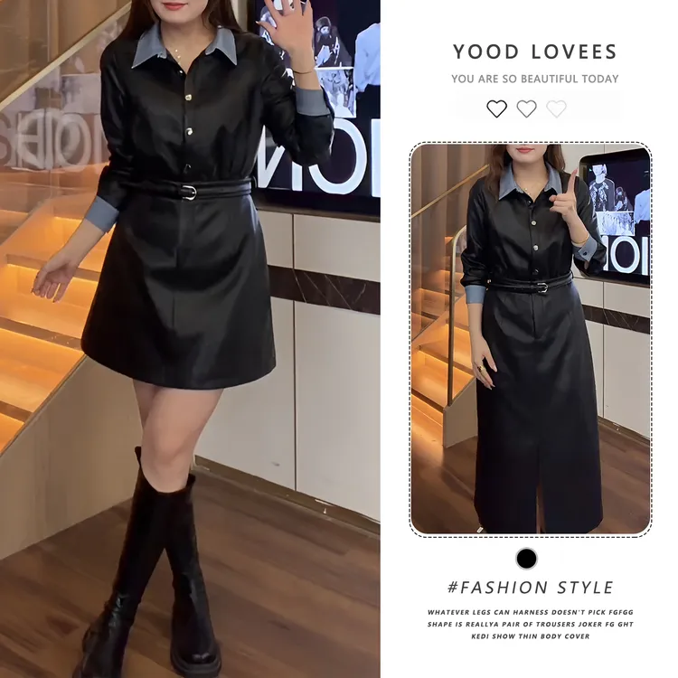 又美又飒高级感黑色连衣裙秋冬新款女装爆款御姐范轻熟收腰连衣裙