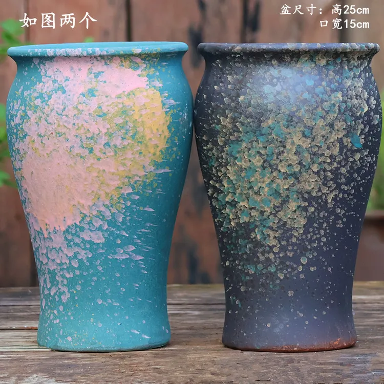 大号多肉花盆陶瓷透气法师老桩高筒植物花卉阳台家用鱼尾大号盆