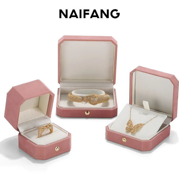 首饰盒/箱 八角戒指盒仪式求婚项链吊坠手镯珠宝三金首饰盒