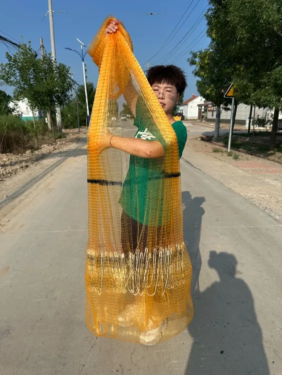 一指3米8机织单丝鱼线网打开直径5米8铅坠子5片拼接一开到顶