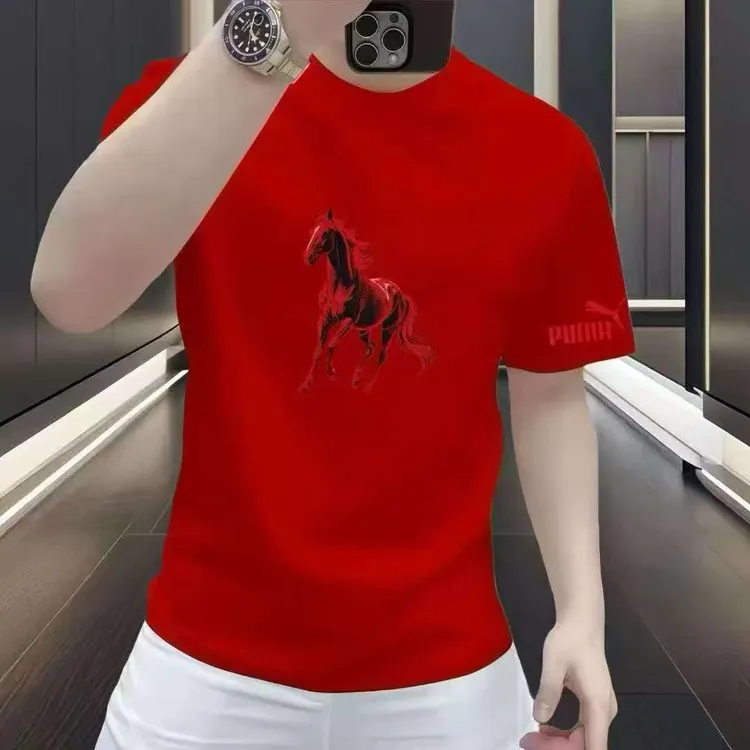 2026年本命年马年T恤短袖男士休闲男装打底衫上衣