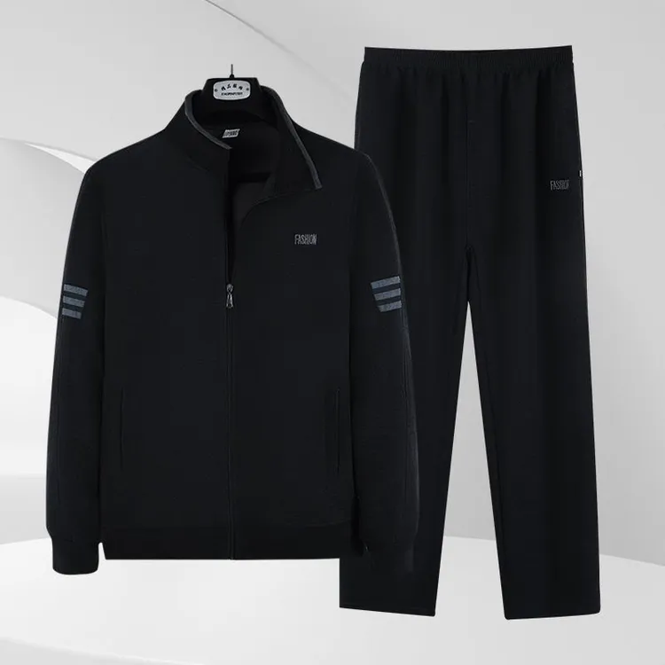 春秋款中年男士运动套装爸爸休闲运动服春装中老年人男装爷爷秋装
