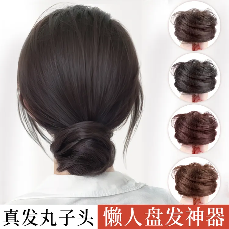 丸子头假发发圈女高颅顶自然莲松卷发花苞头发包古风盘发神器