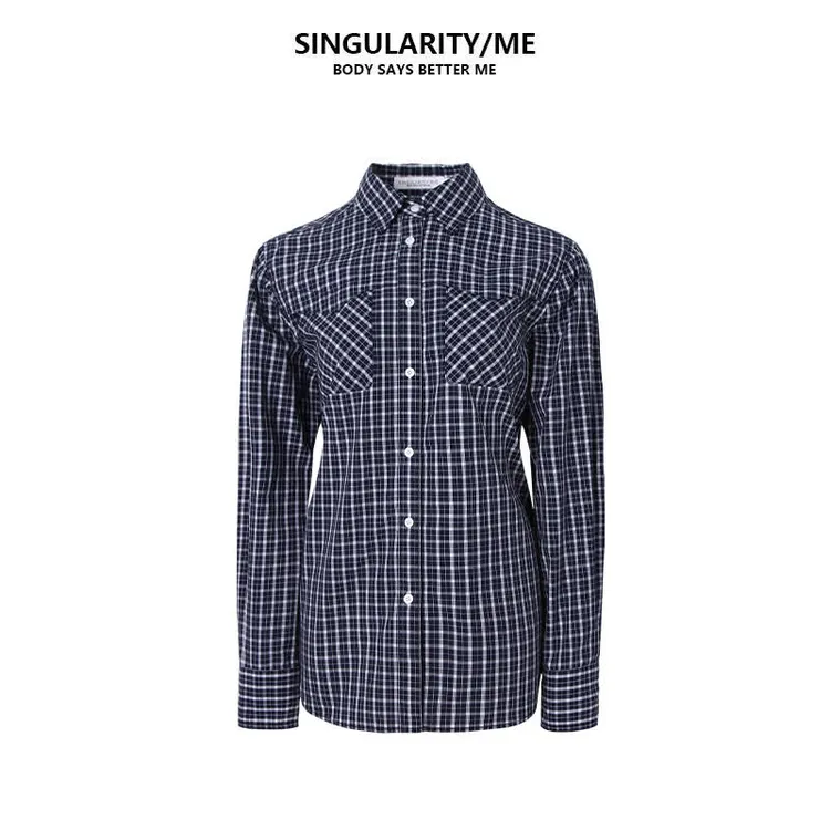 Singularity Me 9A 8085 复古学院风减龄格纹宽松休闲潮百搭衬衫