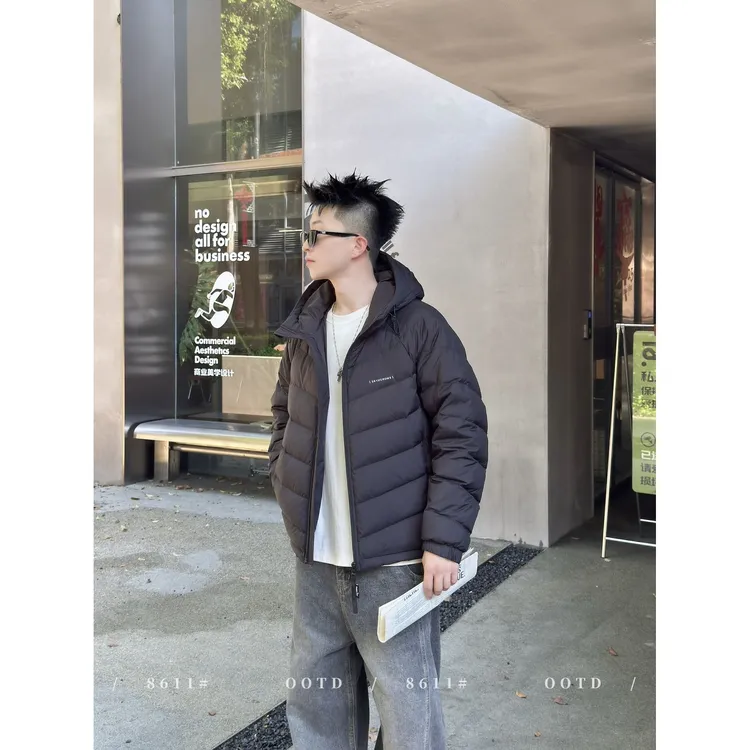 AW【云感泡芙“排骨羽绒服”】冬季蓄热保暖纯色羽绒服外套HQ-8611