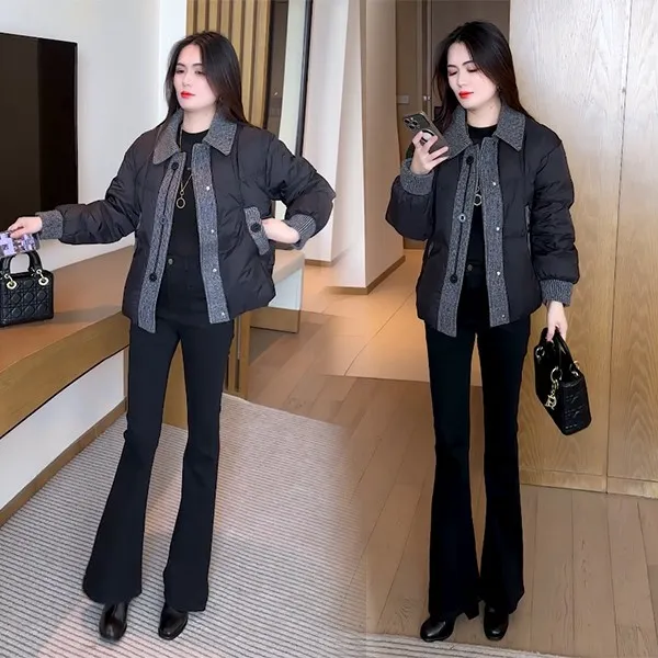 冬季新款小香风显瘦小个子外套洋气时尚气质减龄棉服外套显瘦