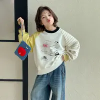 女童长袖T恤2025新款秋季儿童洋气卫衣打底衫拼接韩版上衣Q13828