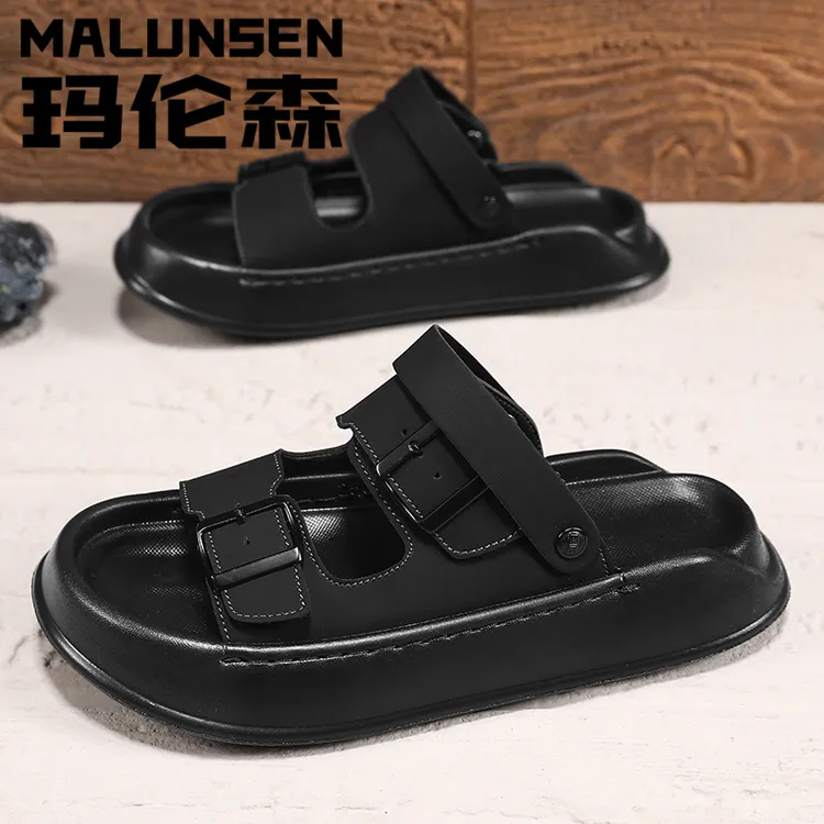玛伦森凉鞋男士2026夏季新款厚底沙滩鞋外穿防滑耐磨高级感凉拖鞋