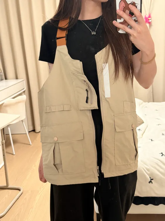  新款国潮轻便多功能单肩斜挎包两用运动教练马甲包2025春