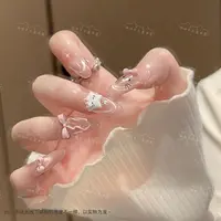 【Kitty乐园】卡通可爱风格中长款显白可拆卸手工穿戴甲手指甲贴