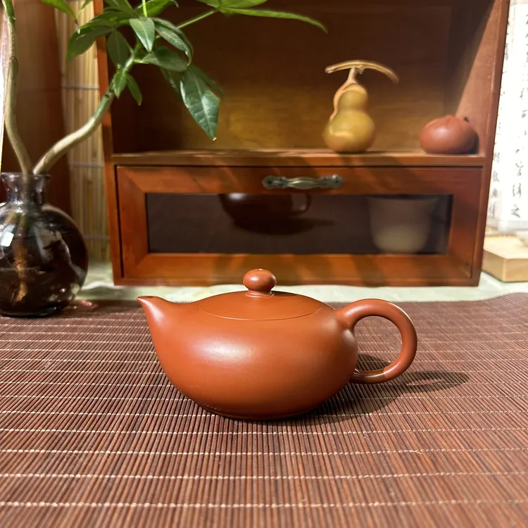 【凤雏壶】潮州原矿朱泥纯手工拍打全手工制作内嵌盖