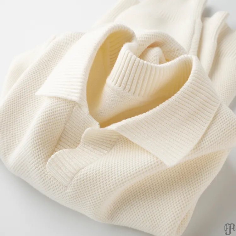 Mayi/冬季厚款保暖海鸥领针织衫修身商务休闲长袖毛衣男高端轻奢