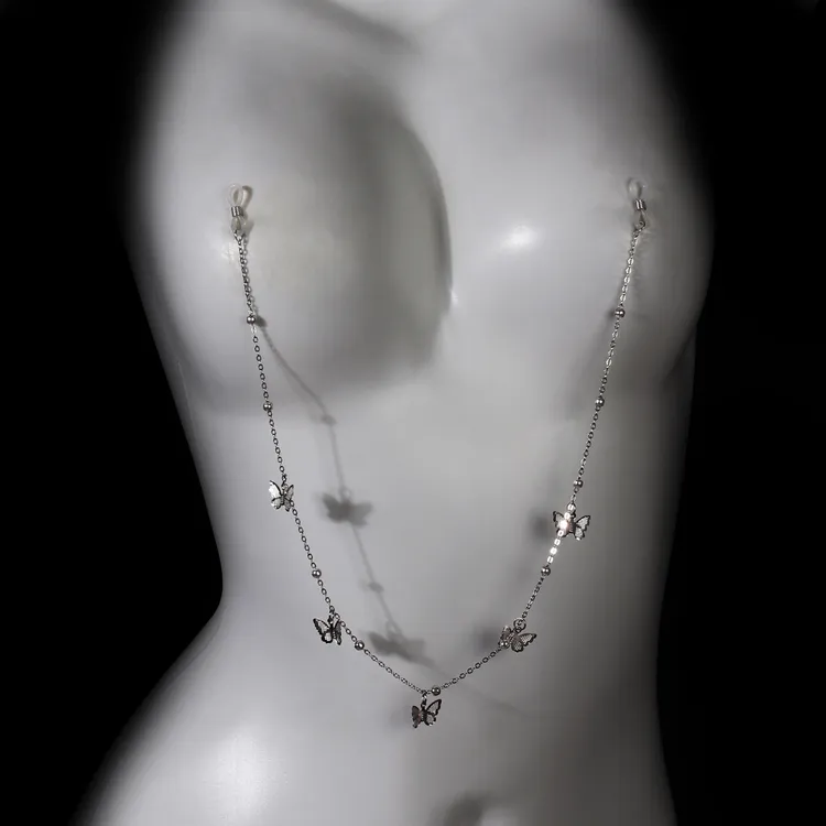 3-6周岁欧美简约个性乳夹链蝴蝶流苏乳链乳夹奶头夹咪咪夹子女用