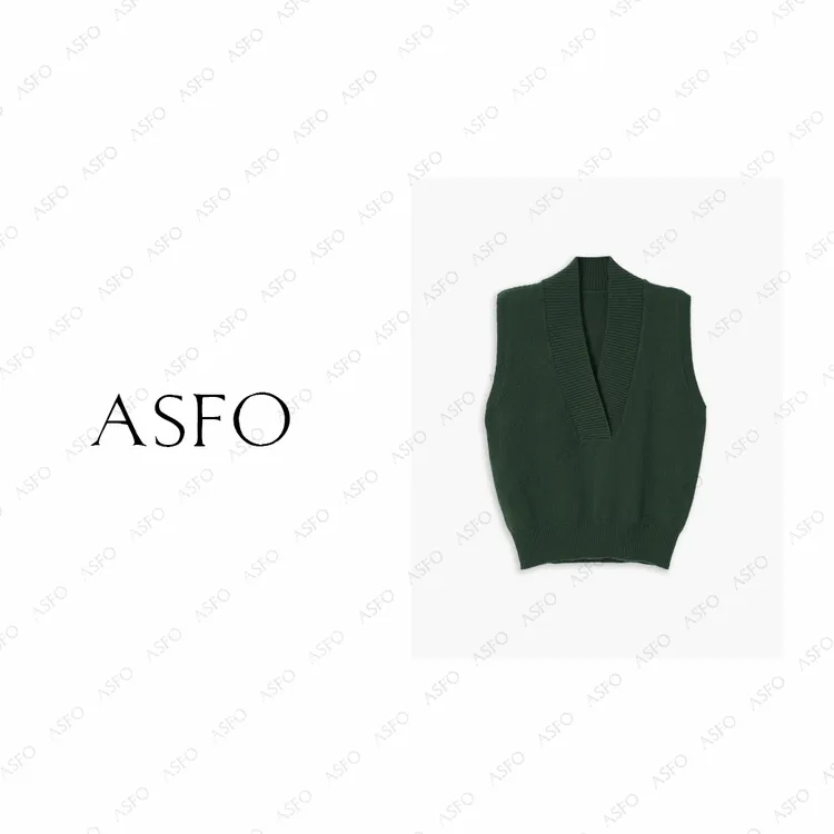 【AS加分项】25新及简叠穿深V绵软舒适茧型百搭针织马甲AS25QM00487