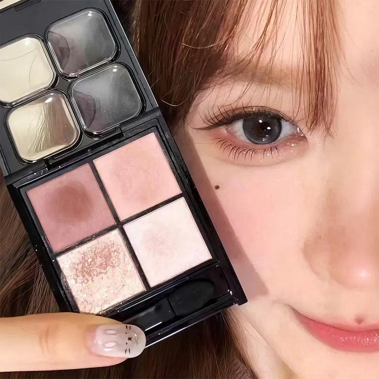 kake眼影白开水盘淡妆大地色小盘肿眼泡4色哑光低饱和新手高级感