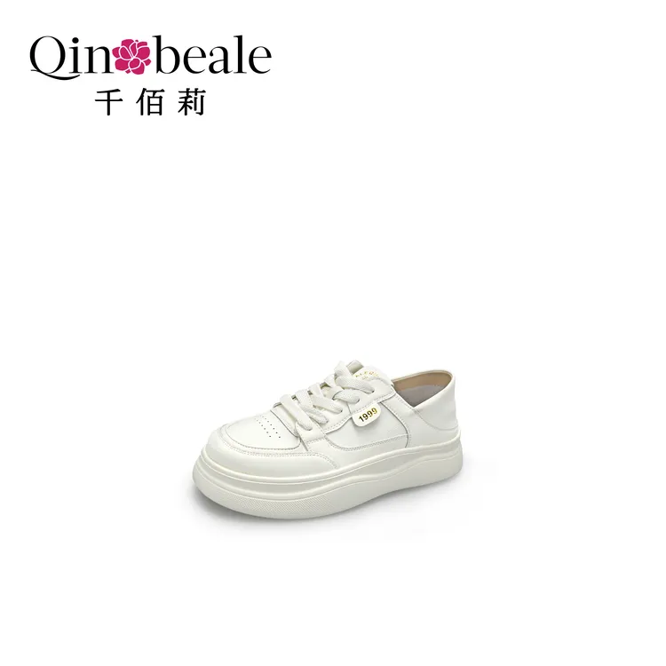 千佰莉秋季新款超轻底舒软小白鞋厚底百搭舒适板鞋3069