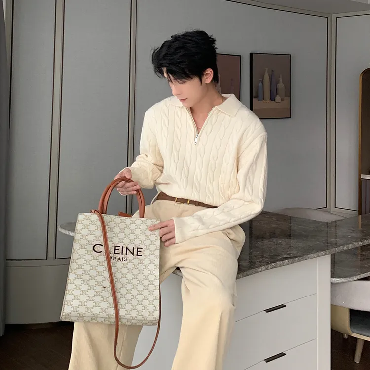 一轩轩轩【初冬软实力】秋冬高级感显贵半拉链翻领毛衣针织衫FW0037