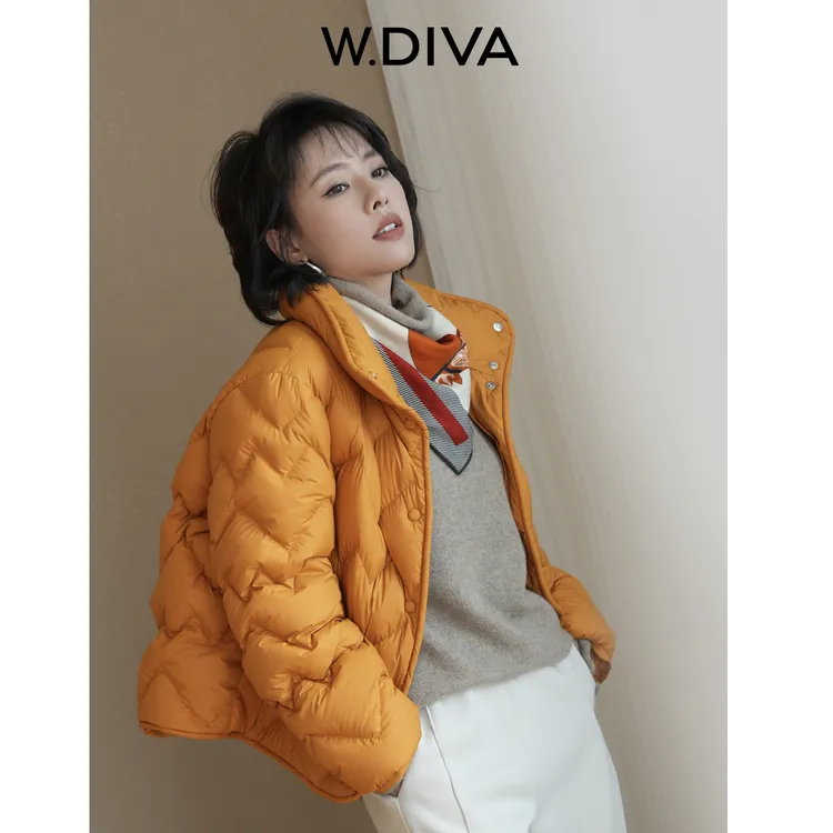 W.Diva【暖气片鹅绒】高密泡芙廓形立体绗缝90鹅绒羽绒服54C023446